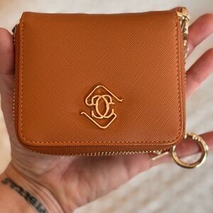 EUC Glass Ladder Vegan Leather Susan Zip Wallet in Maple with Gold Hardware